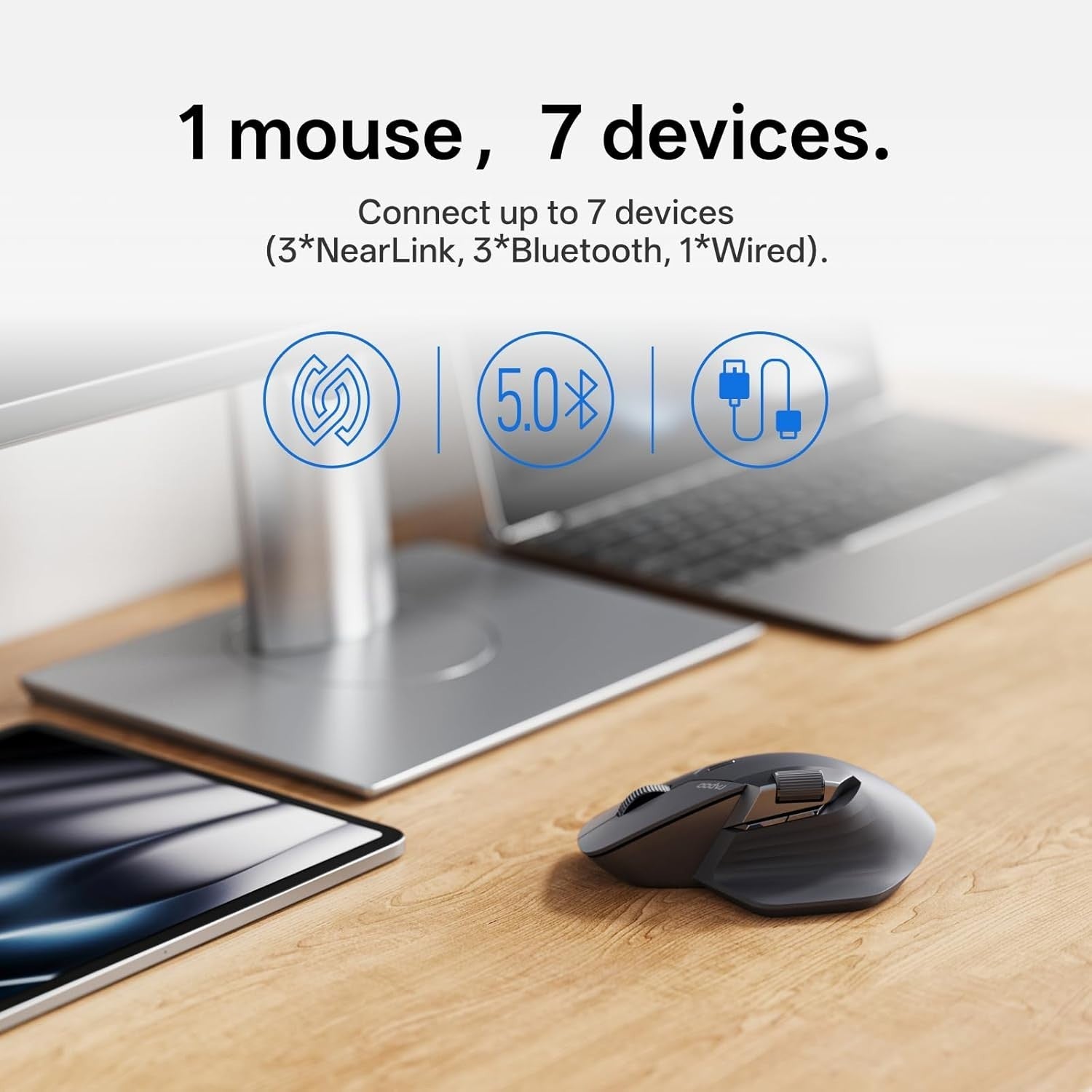 Pro Wireless Ergonomic Mouse 12000 DPI 11 Buttons Multi-Device