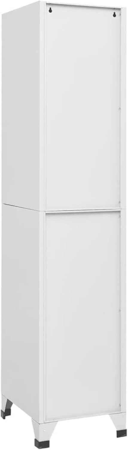 4 Door Grey Metal Locker Cabinet Lockable Storage Cupboard Office Gym 180cm