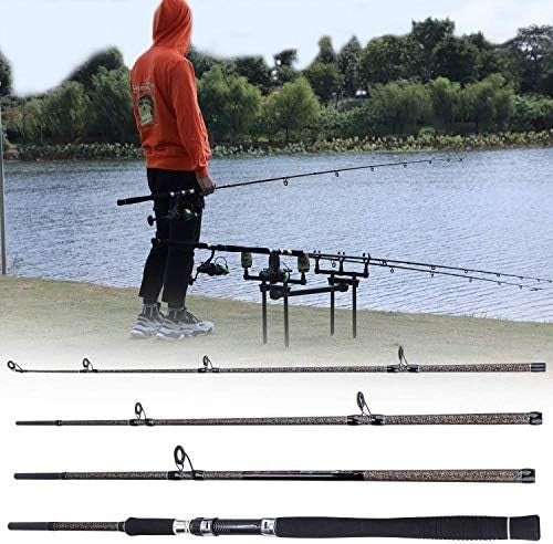 Portable 4-Piece High Carbon Carp Fishing Rod for Travel Freshwater & Saltwater