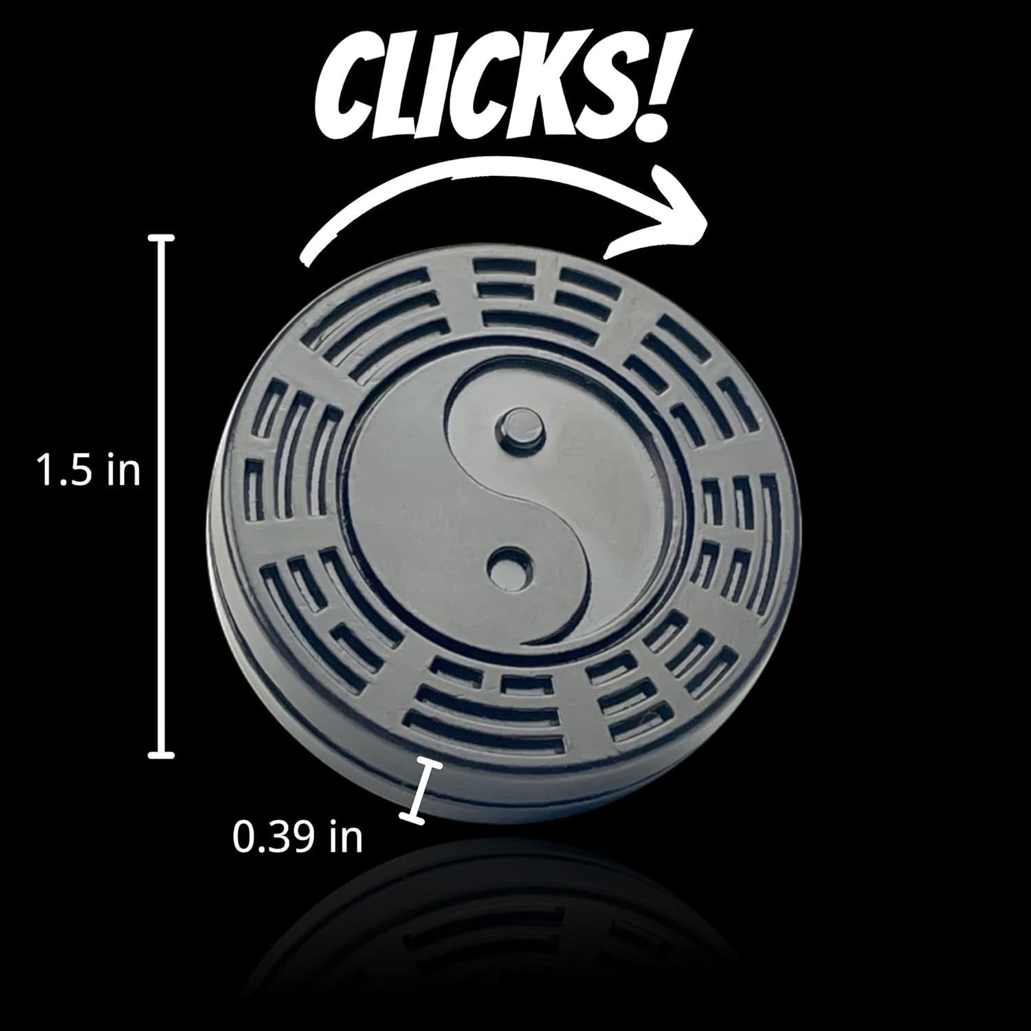 Black Metal Fidget Slider Lucky Coin Clicker Stress Relief EDC