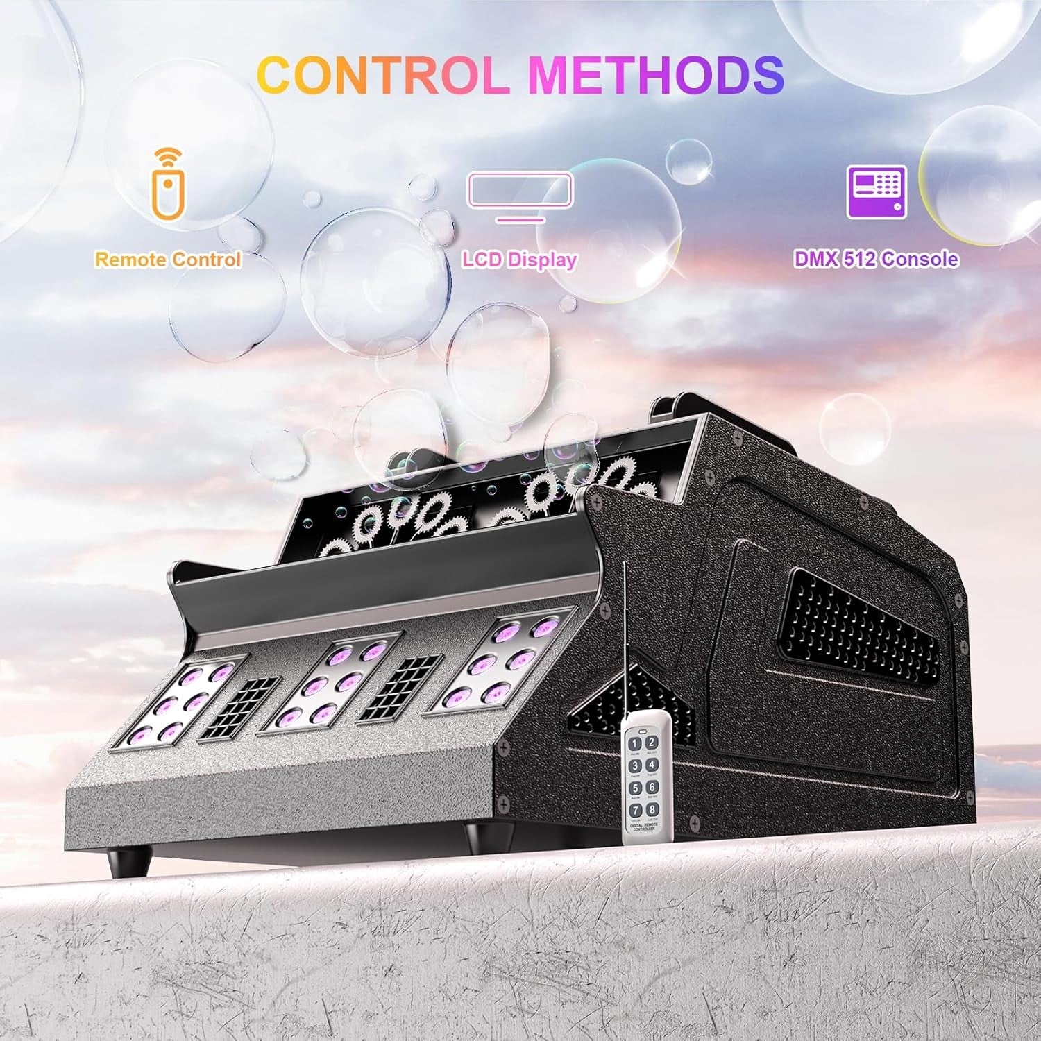 1500W Smoke Bubble Machine RGB DJ Party Remote DMX