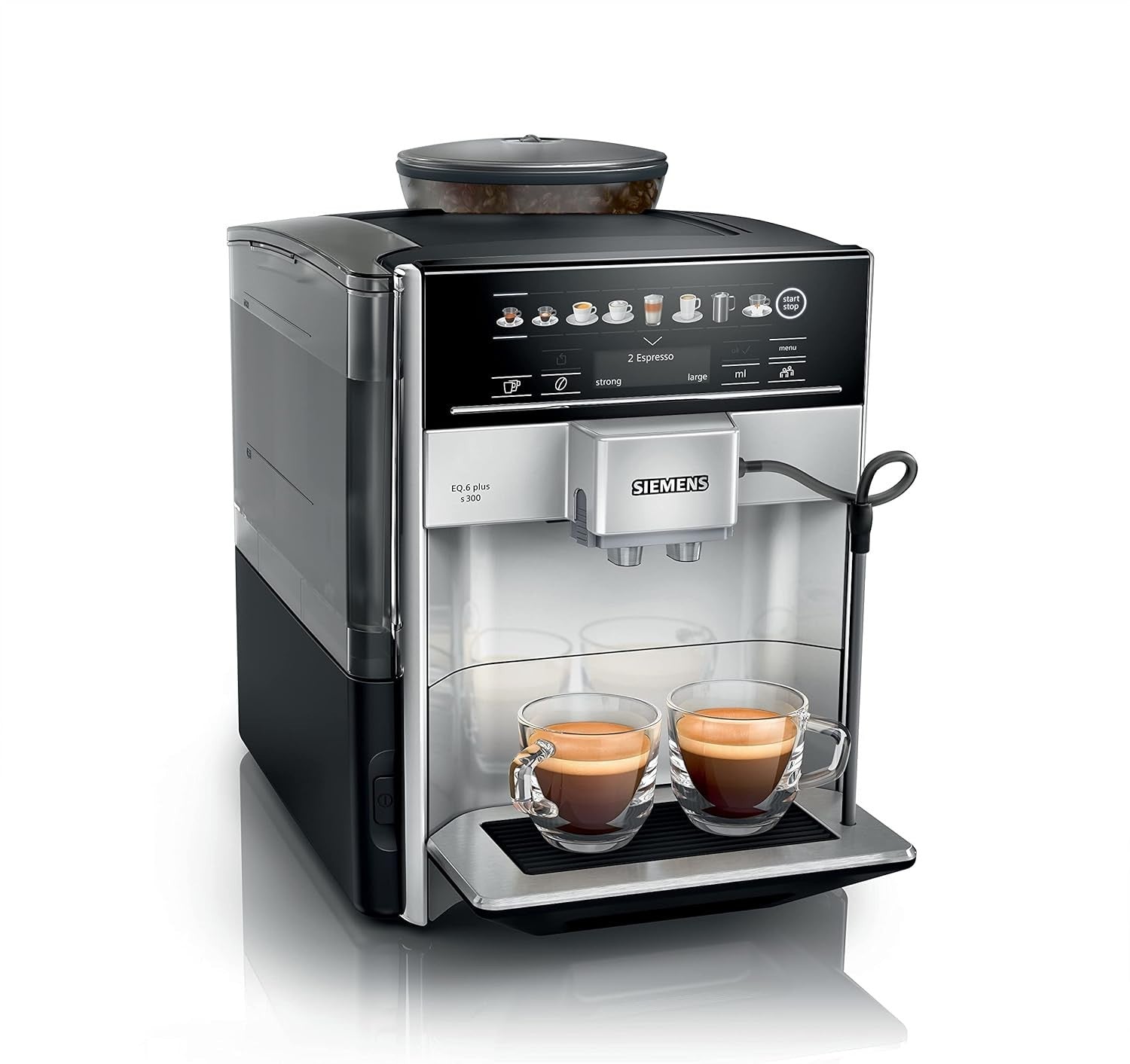 Fully Automatic Bean-to-Cup Coffee Machine, Milk Frother, 10 Drinks, 1.7L Tank