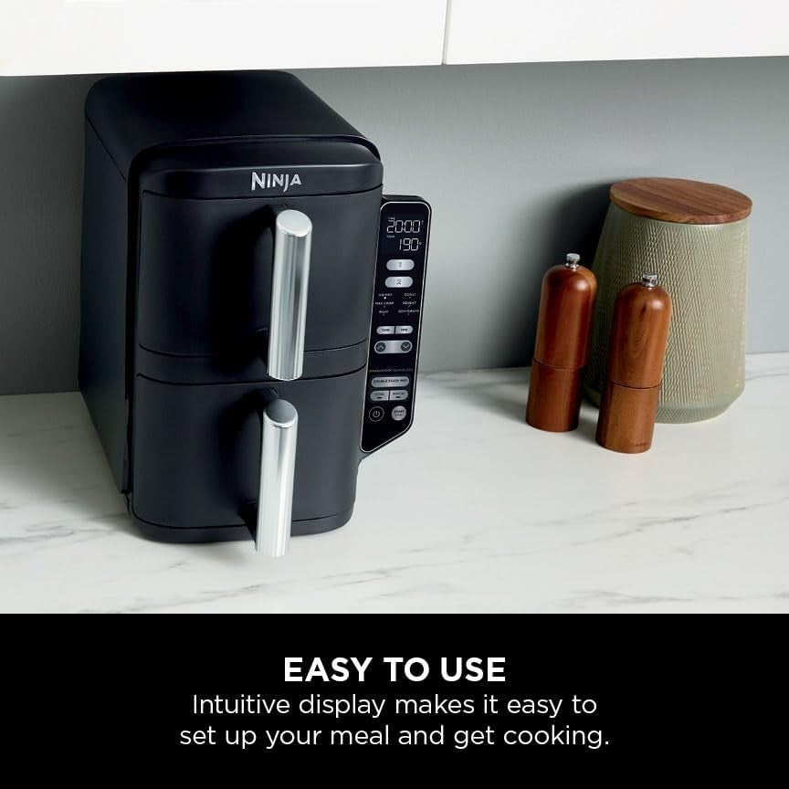 Vertical Dual Drawer Air Fryer 7.6L | Slim 4-Level Cooker | 6-in-1 Fast Healthy