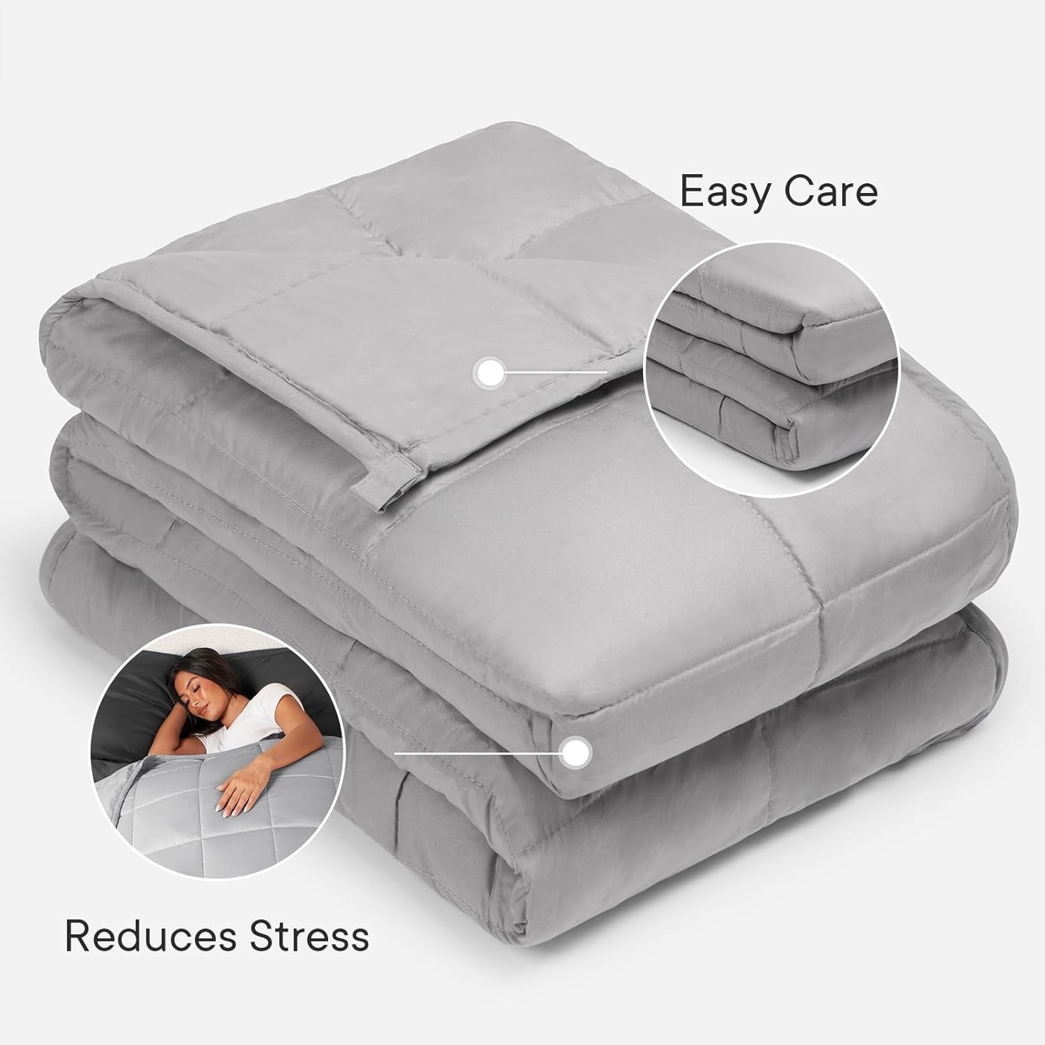 Weighted Blanket Adults Silver Grey 6kg 125x180cm Calming Sleep Aid