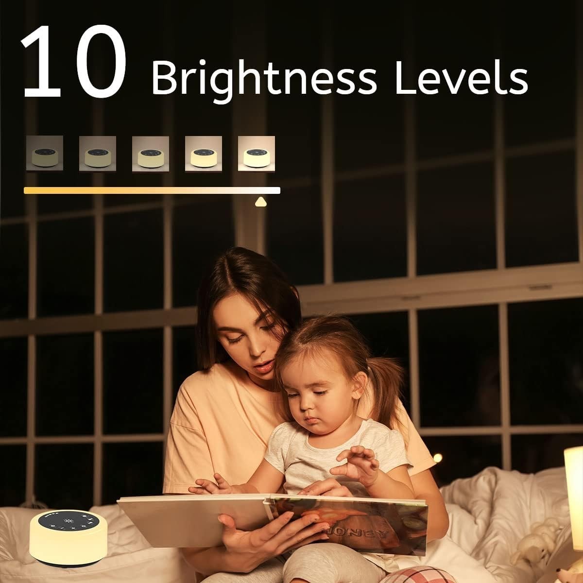 White Noise Machine for Baby Kids Adults with 30 Soothing Sounds & Night Light