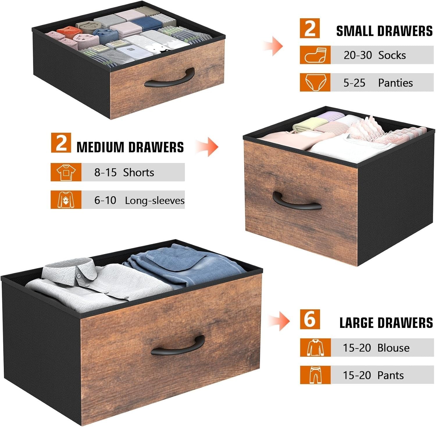 Rustic Brown 10-Drawer Tall Chest Storage Dresser with Side Pockets & Hooks