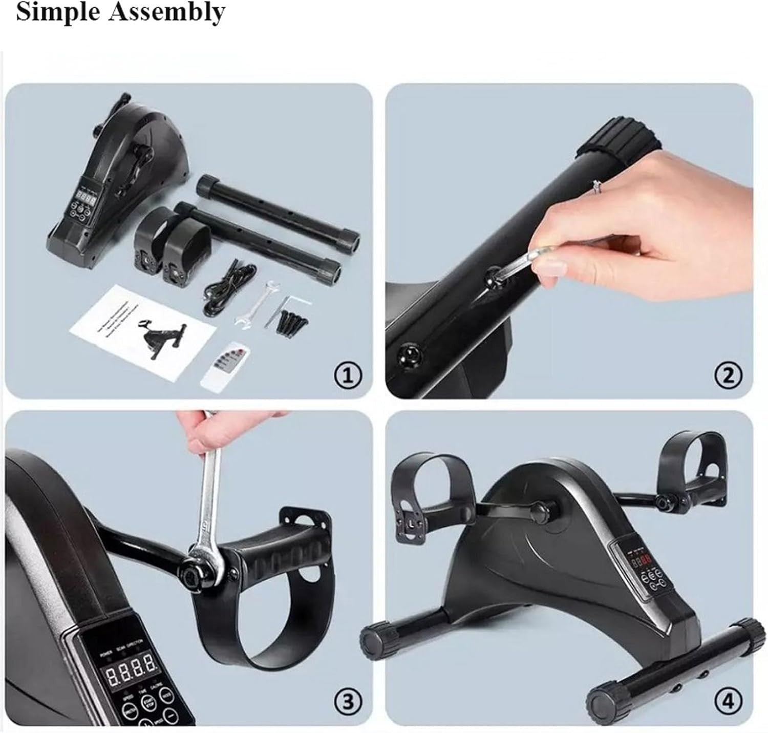 Seated Elliptical Pedal Trainer Arm Leg Rehab Bike LCD