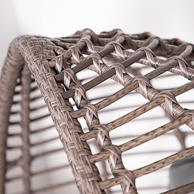 Luxury Rattan Egg Chair Indoor Outdoor Deep Seat Weather-Resistant Cushion