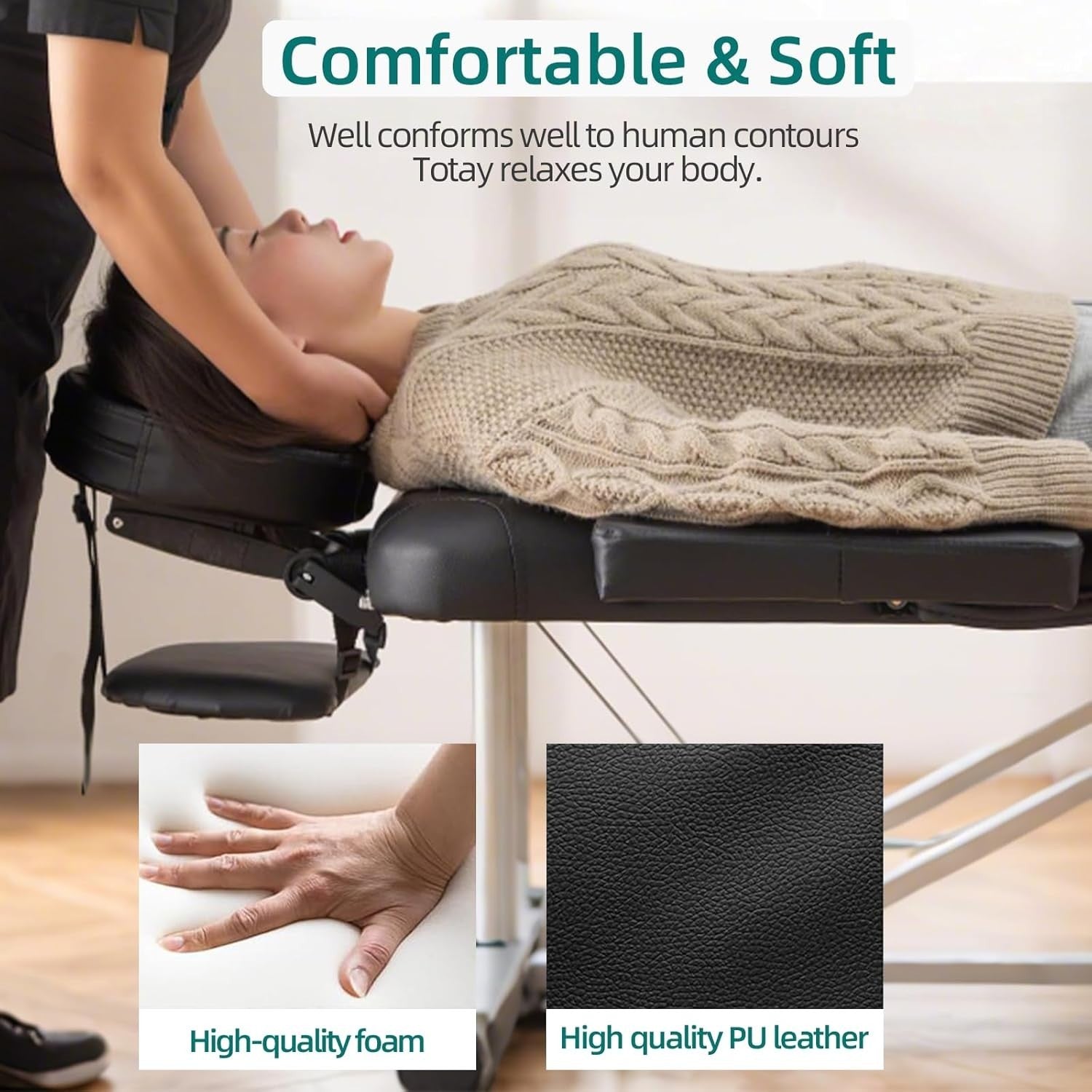 Portable Aluminium Massage Table Adjustable Spa Facial Tattoo Bed w/ Face Hole