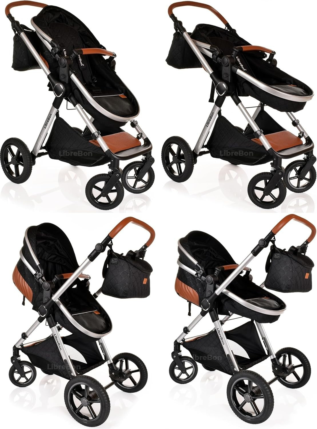 Baby Pram 3in1 Lightweight Pushchair Folding Buggy from Birth to 36m
