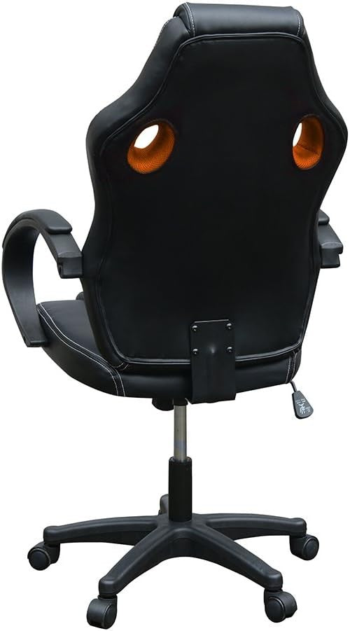 Racing Style Gaming Chair Orange PU Leather Ergonomic Swivel Desk