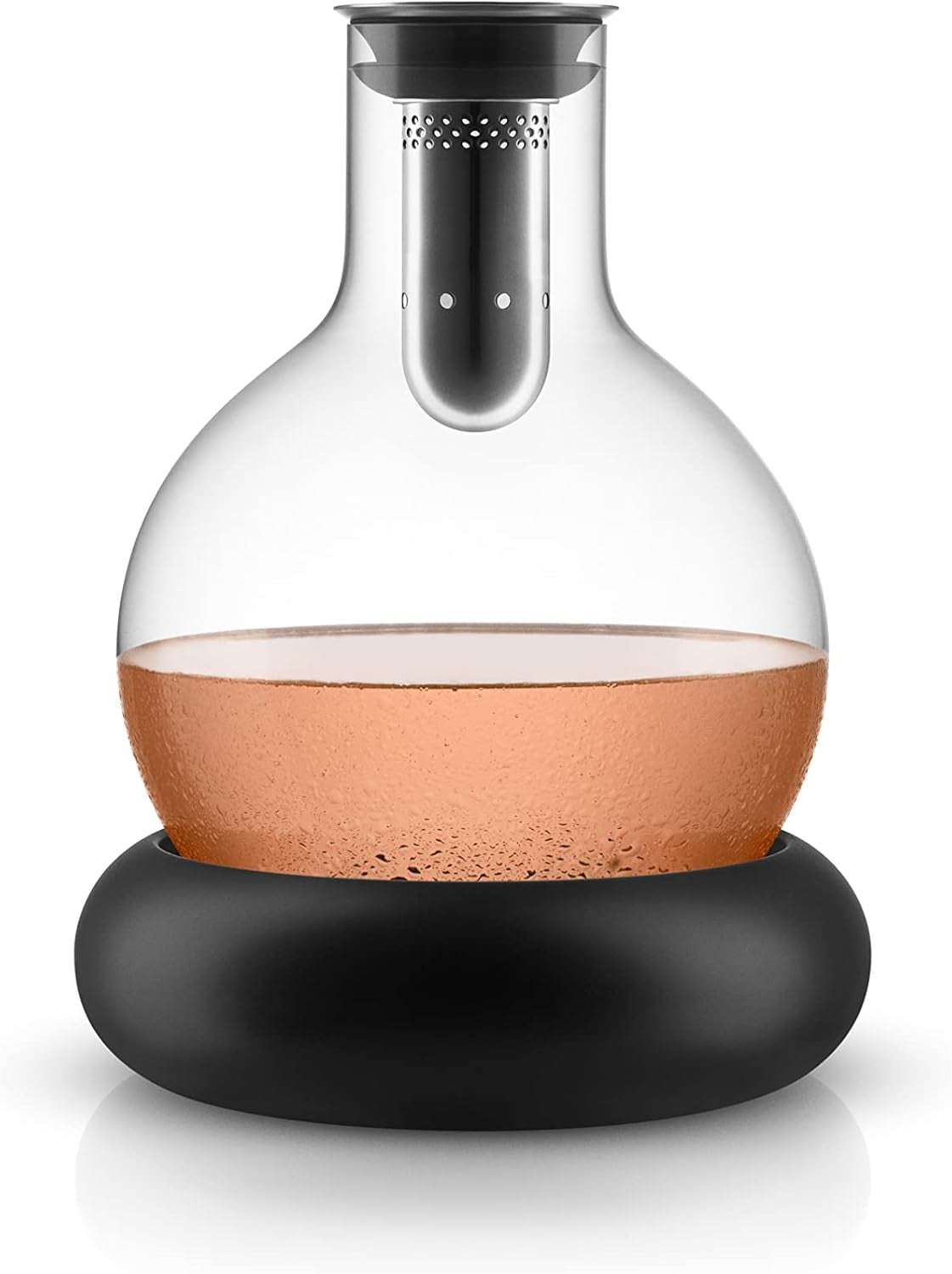 Chilled Wine Decanter With Cooling Base Glass Carafe 750ml Bar Table