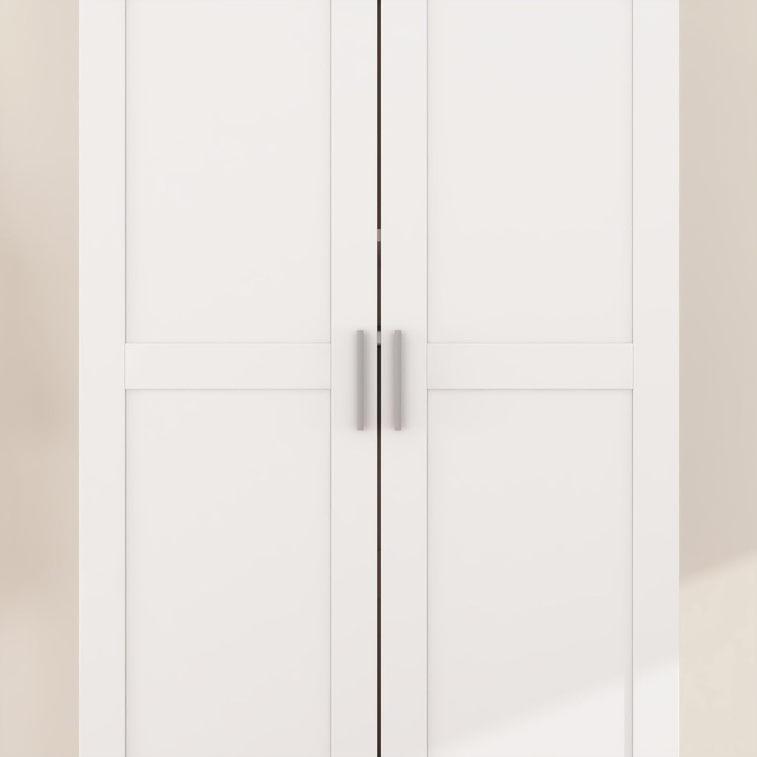 2 Door Wardrobe with Storage Shelf & Hanging Rail - Durable Engineered Wood