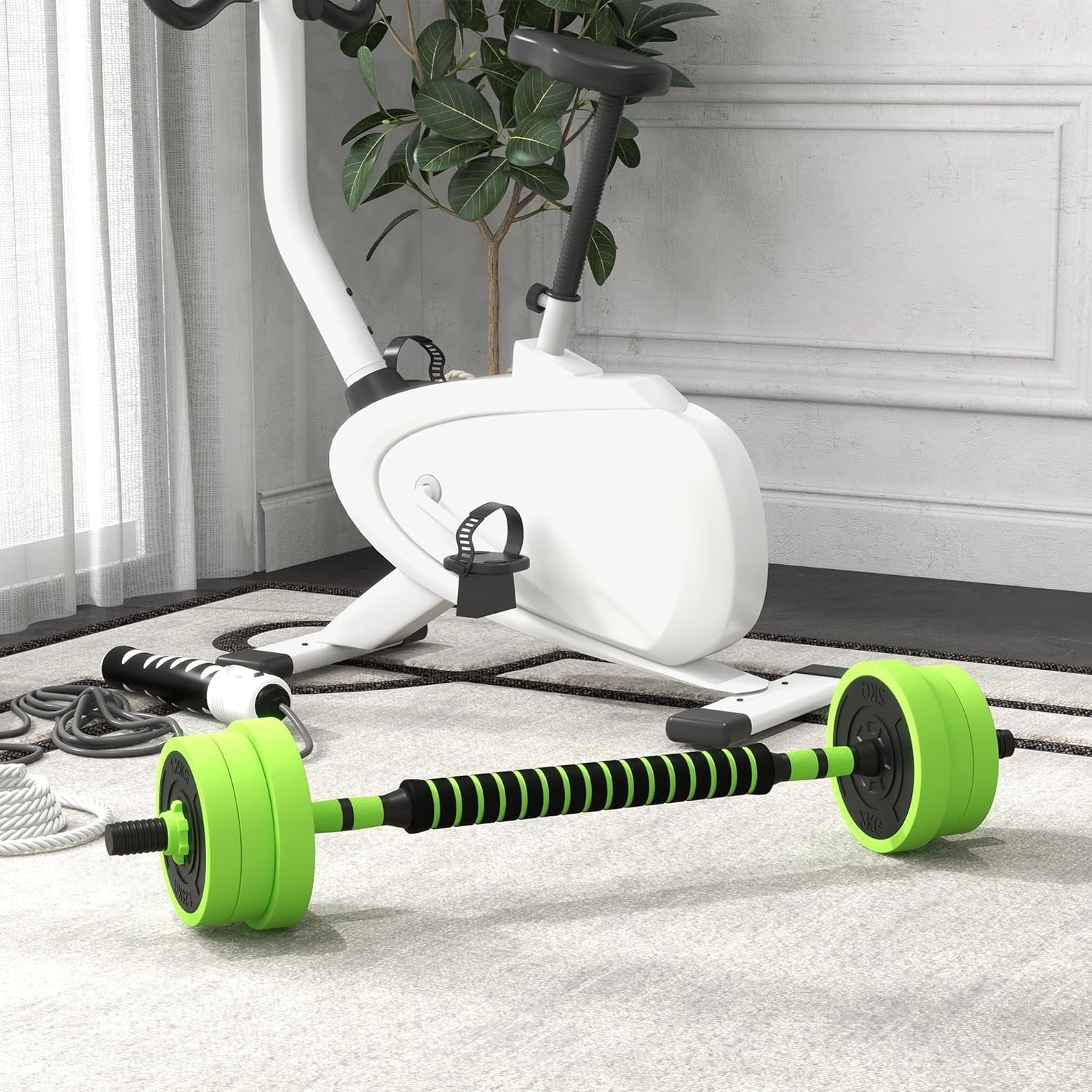 6-in-1 Adjustable Dumbbell Set 20–40kg Barbell Kettlebell Home Gym