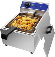 6L Commercial Deep Fat Fryer Stainless Steel Single Tank Countertop