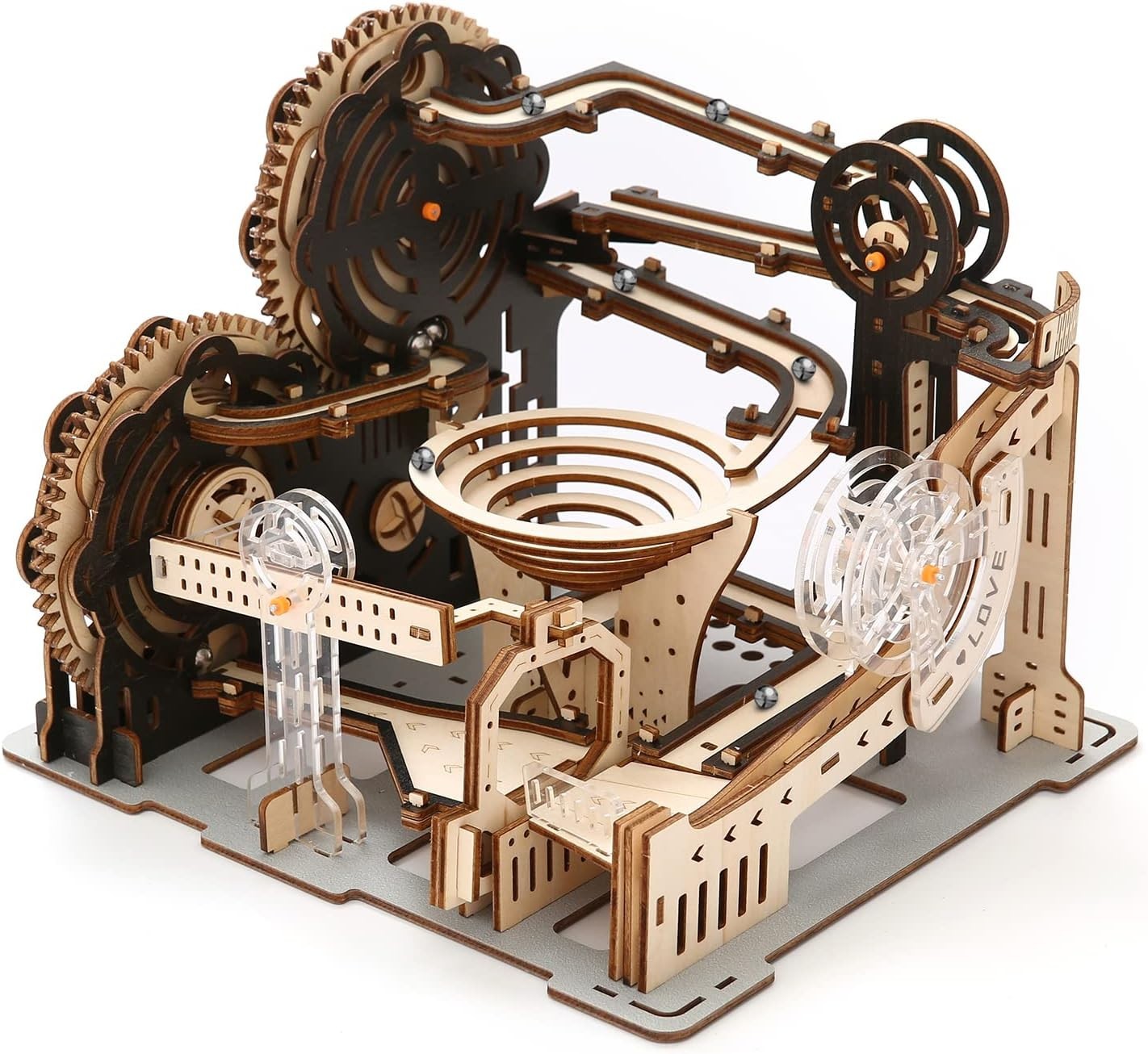 3D Wooden Marble Maze Puzzle Toy – Mechanical DIY Model with 196 PCS