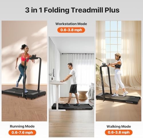 Foldable 3-in-1 Smart Treadmill Walking Pad Home Office 12KM/H 120KG