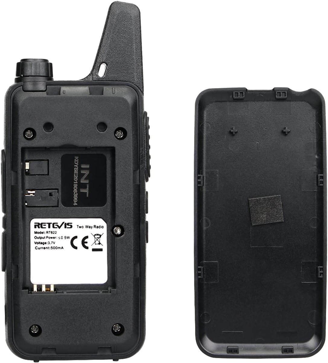 Mini Walkie Talkies PMR446 Rechargeable VOX w Headset 2 Pairs Black
