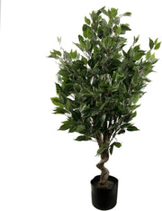 110cm Artificial Evergreen Ficus Tree Indoor Decorative Plant in Pot Home Decor