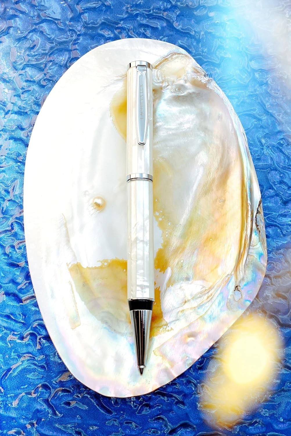 Luxury White Mother of Pearl Ballpoint Pen Gift Set