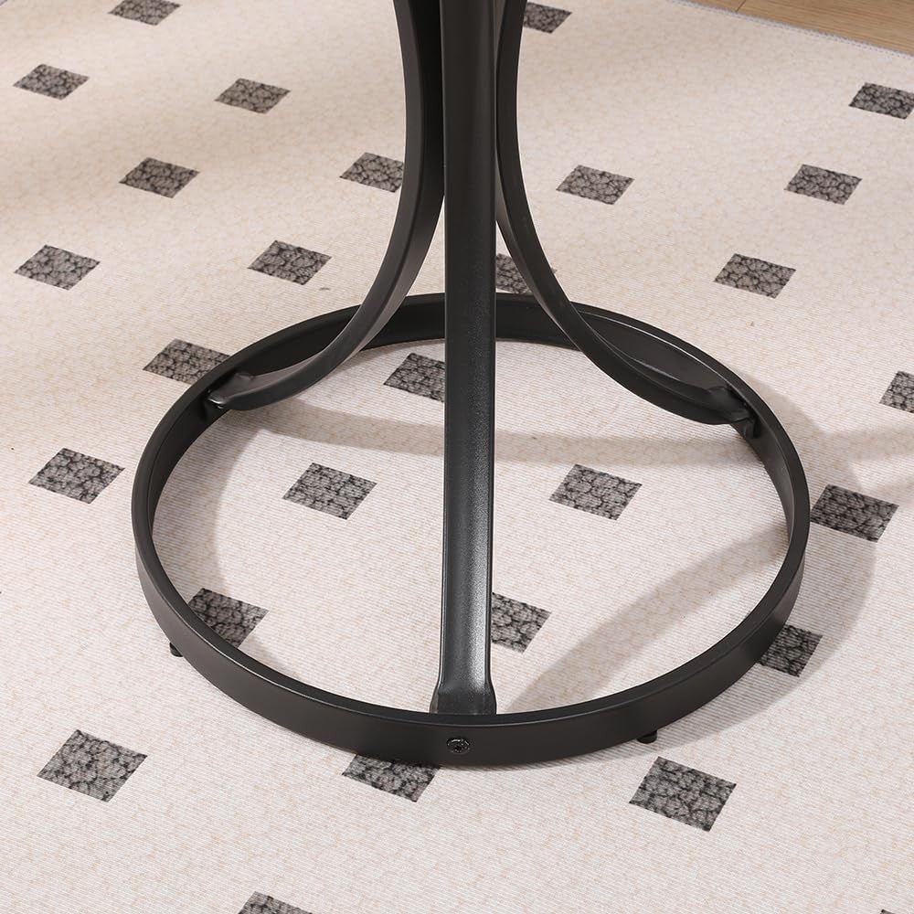 Round White Marble Coffee Table – Modern 50cm Small Sofa Side End Table