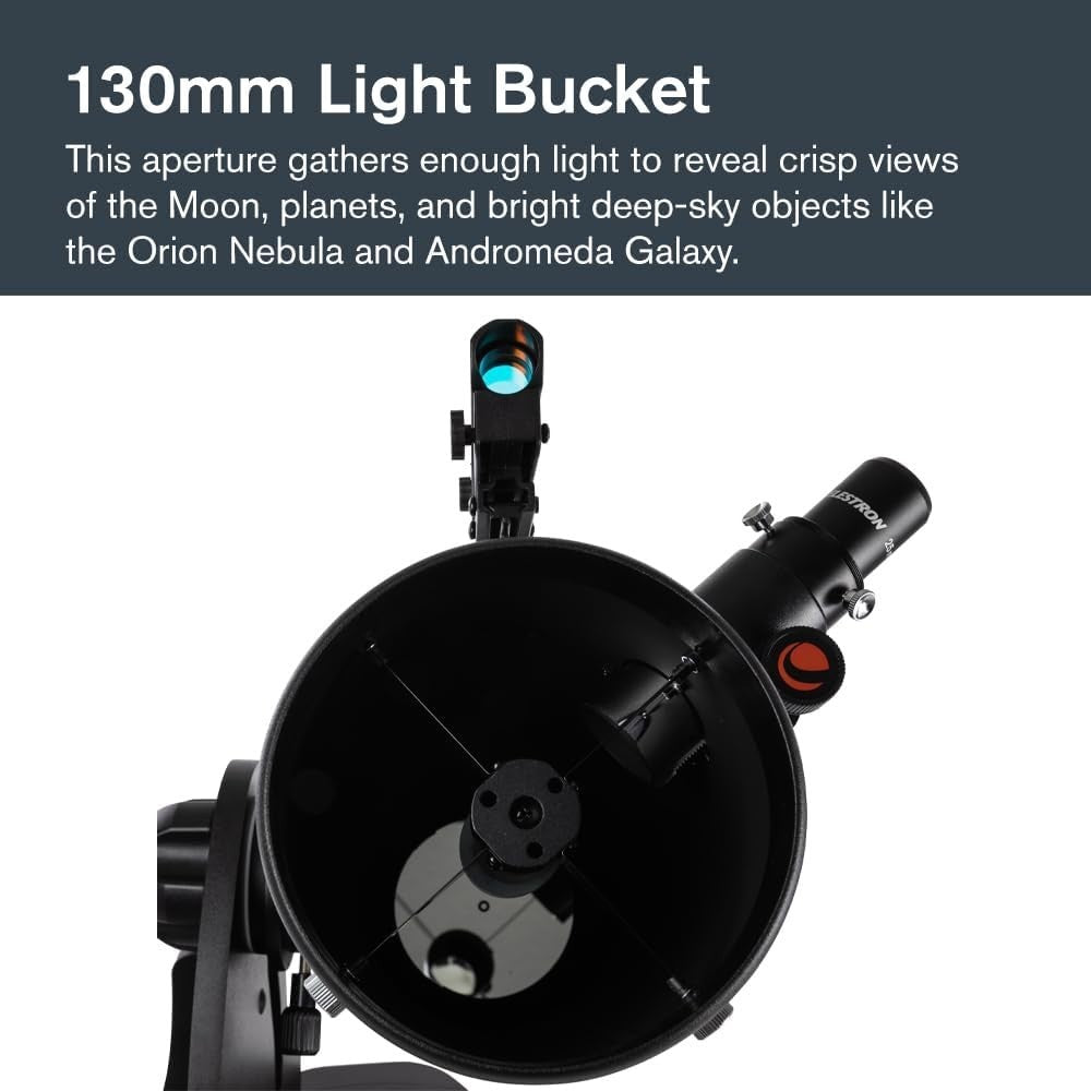 130mm Silver StarSense Tabletop Dobsonian Telescope Smartphone App