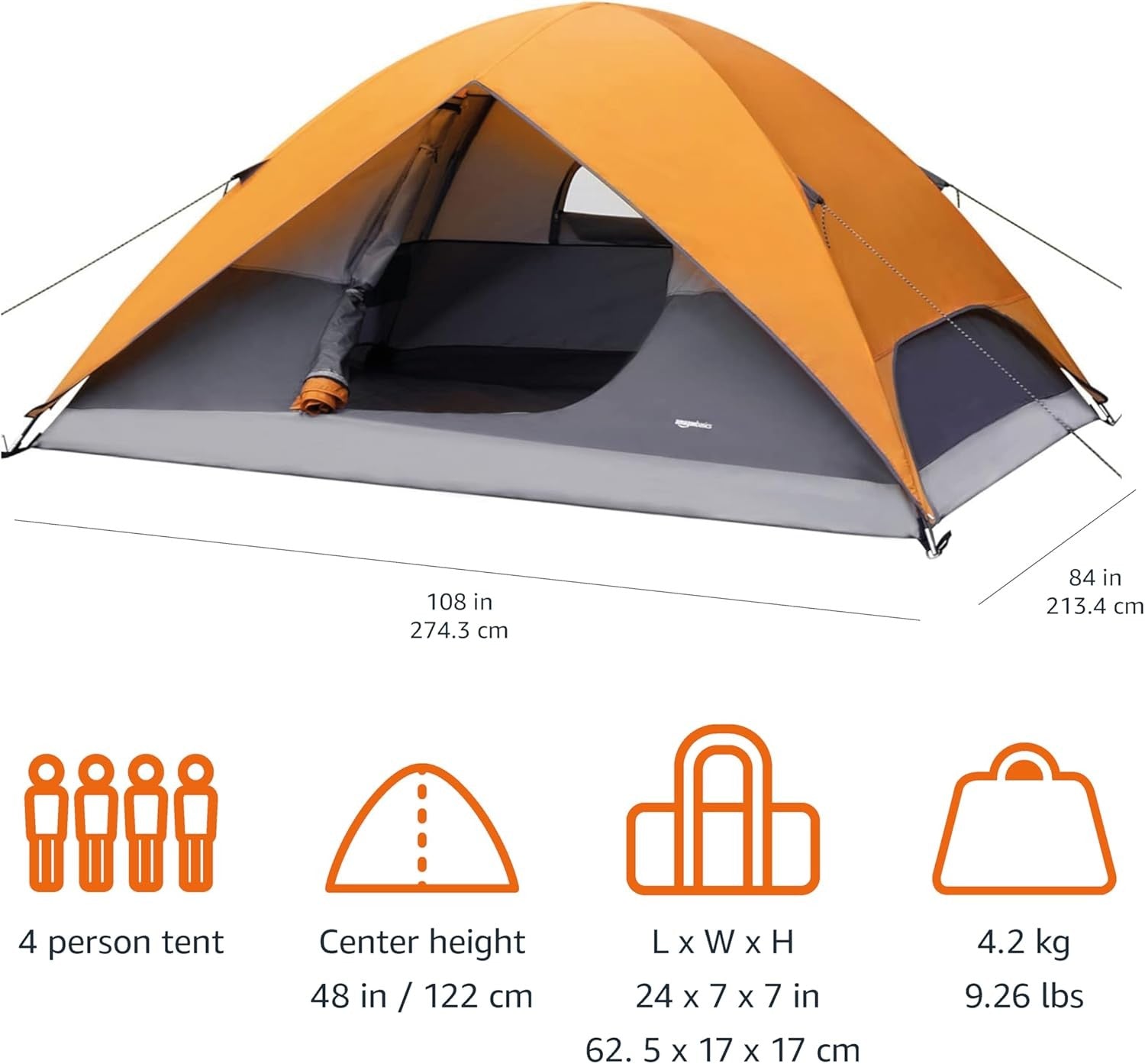 4 Person Dome Camping Tent Waterproof 3 Season Easy Setup