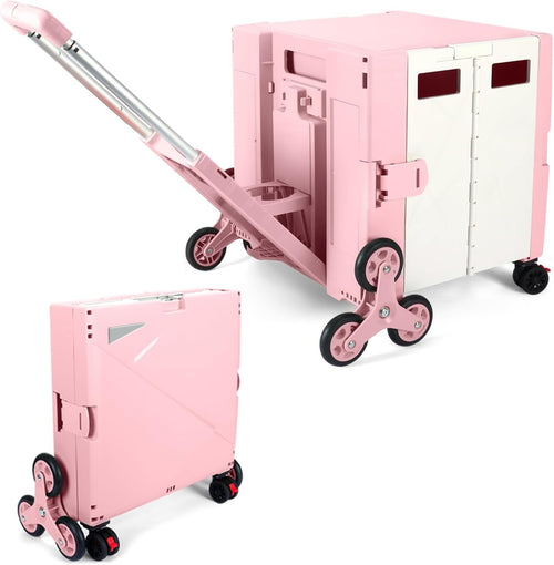 Folding Shopping Trolley Stair Climbing Wheels 76L Heavy Duty Utility Cart