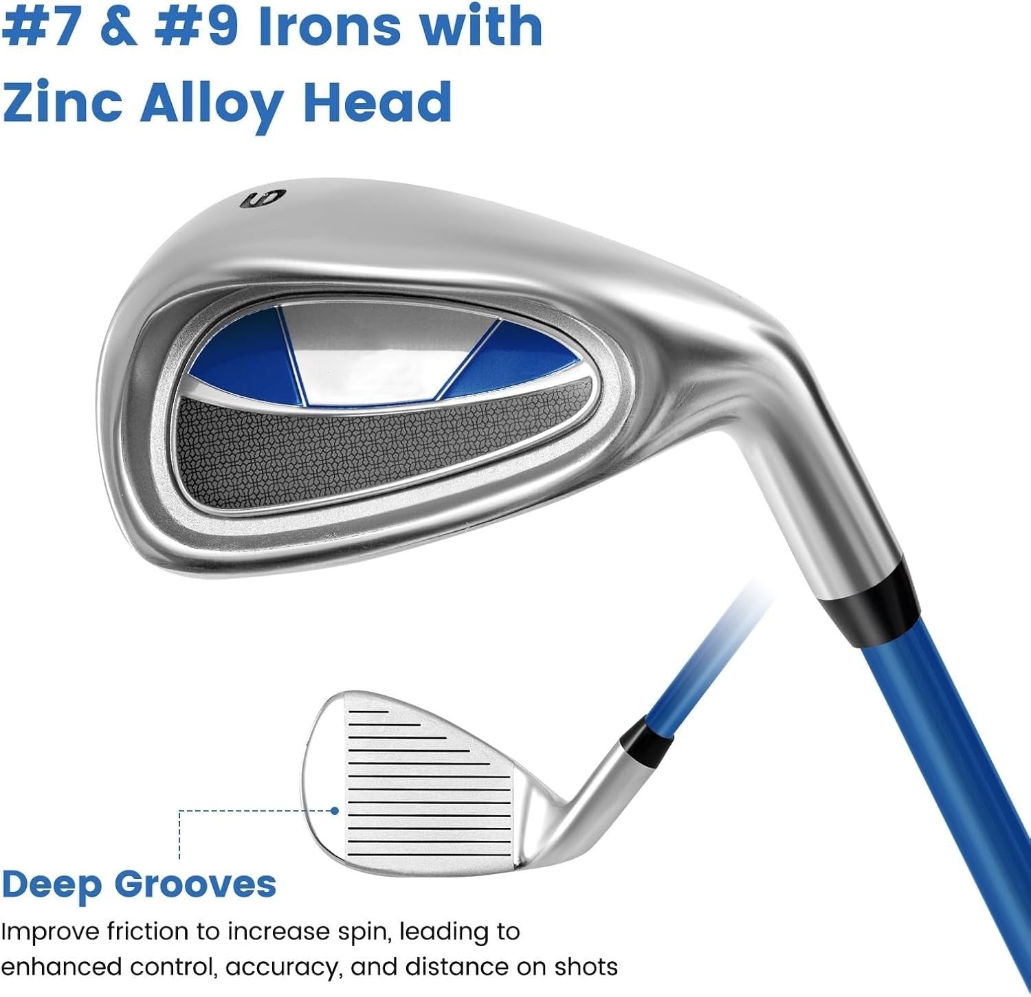 Kids Golf Club Set Ages 8–10 Right Hand Fairway Irons Putter Stand Bag