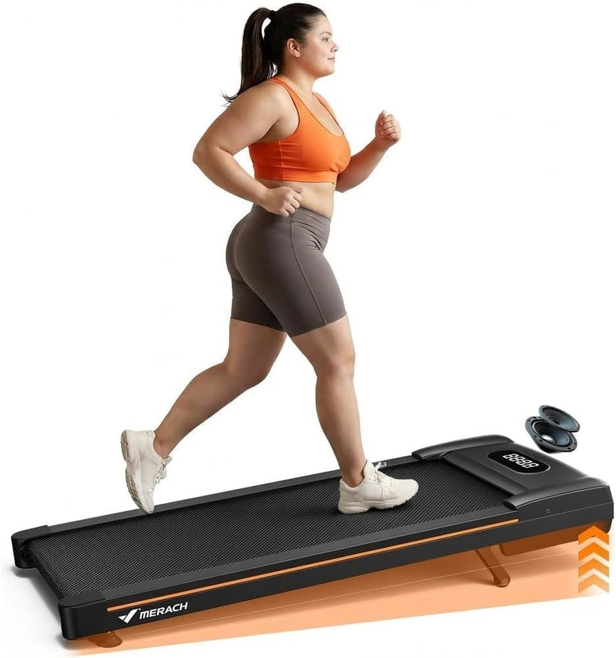 Heavy Duty Home Walking Treadmill 12% Incline 400lbs Quiet Motor LED