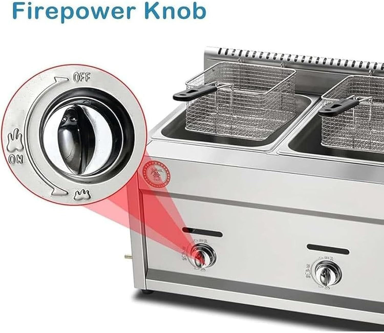 Commercial LPG Gas Deep Fryer Double Tank 18L Stainless Steel