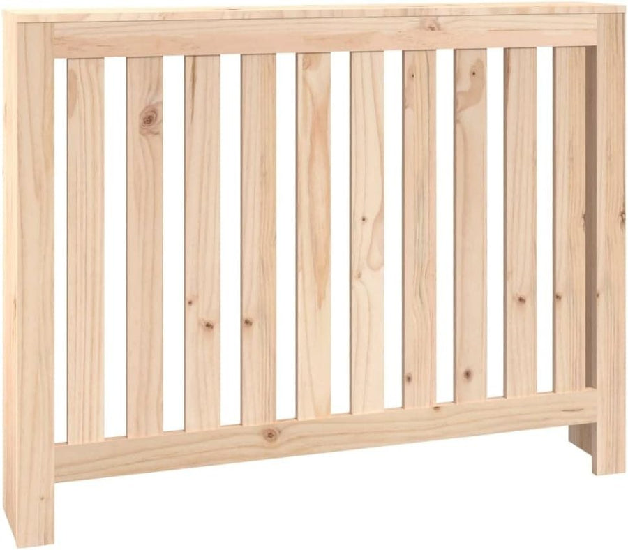 Solid Pine Radiator Cover 108.5x19x84cm – Modern Slatted Heater Cabinet