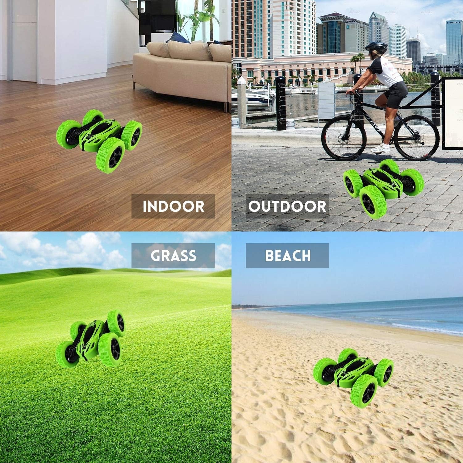 4WD RC Stunt Car for Kids 4-9, 360° Flips & LED Lights, High-Speed