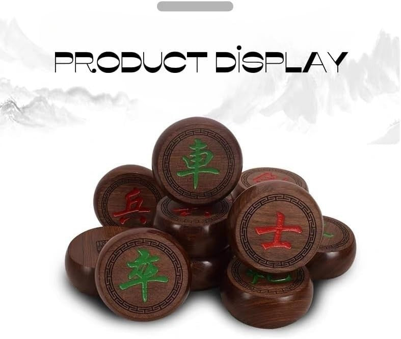 Wooden Xiangqi Chinese Chess Set Travel Box Strategy Game