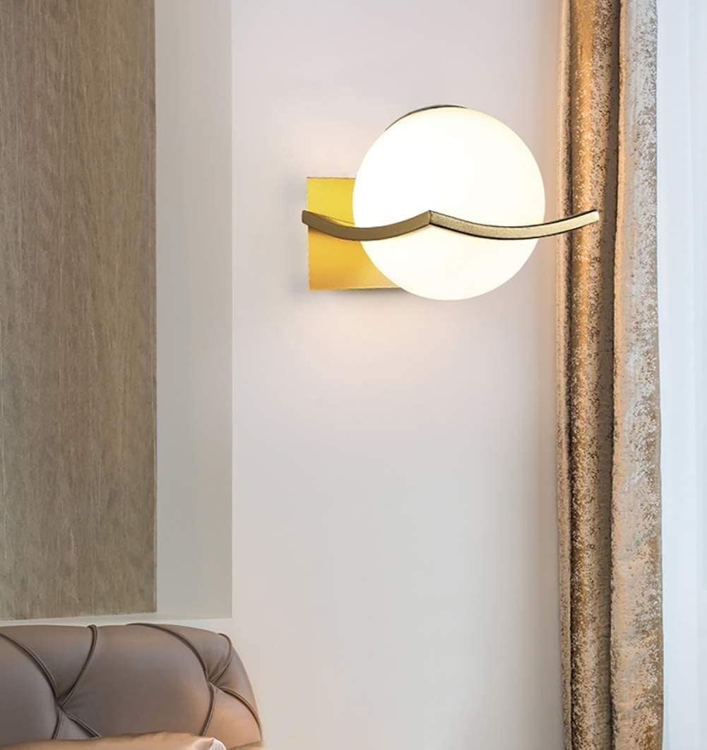 Modern LED Glass Globe Wall Light 16cm Elegant Indoor Sconce