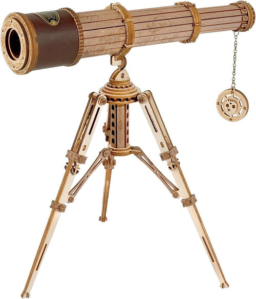 Wooden Telescope 3D Puzzle Kit DIY Model Toy for Adults Teens Gift Decor