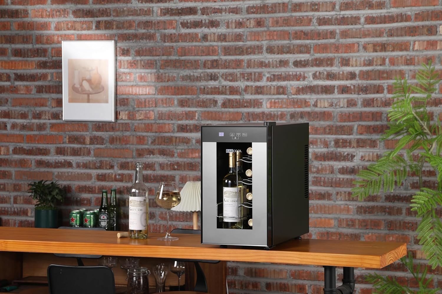 8 Bottle Wine Cooler Fridge Digital Temperature Control Quiet Tabletop Chiller