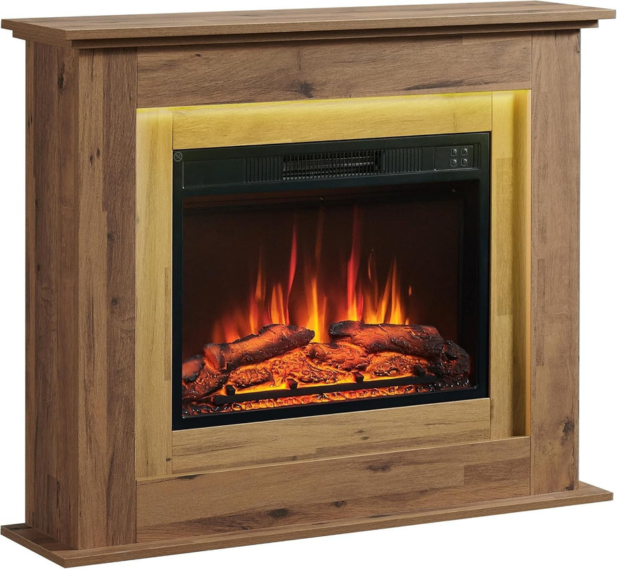 Electric Fireplace 39" Freestanding Heater with Realistic Flame & Remote