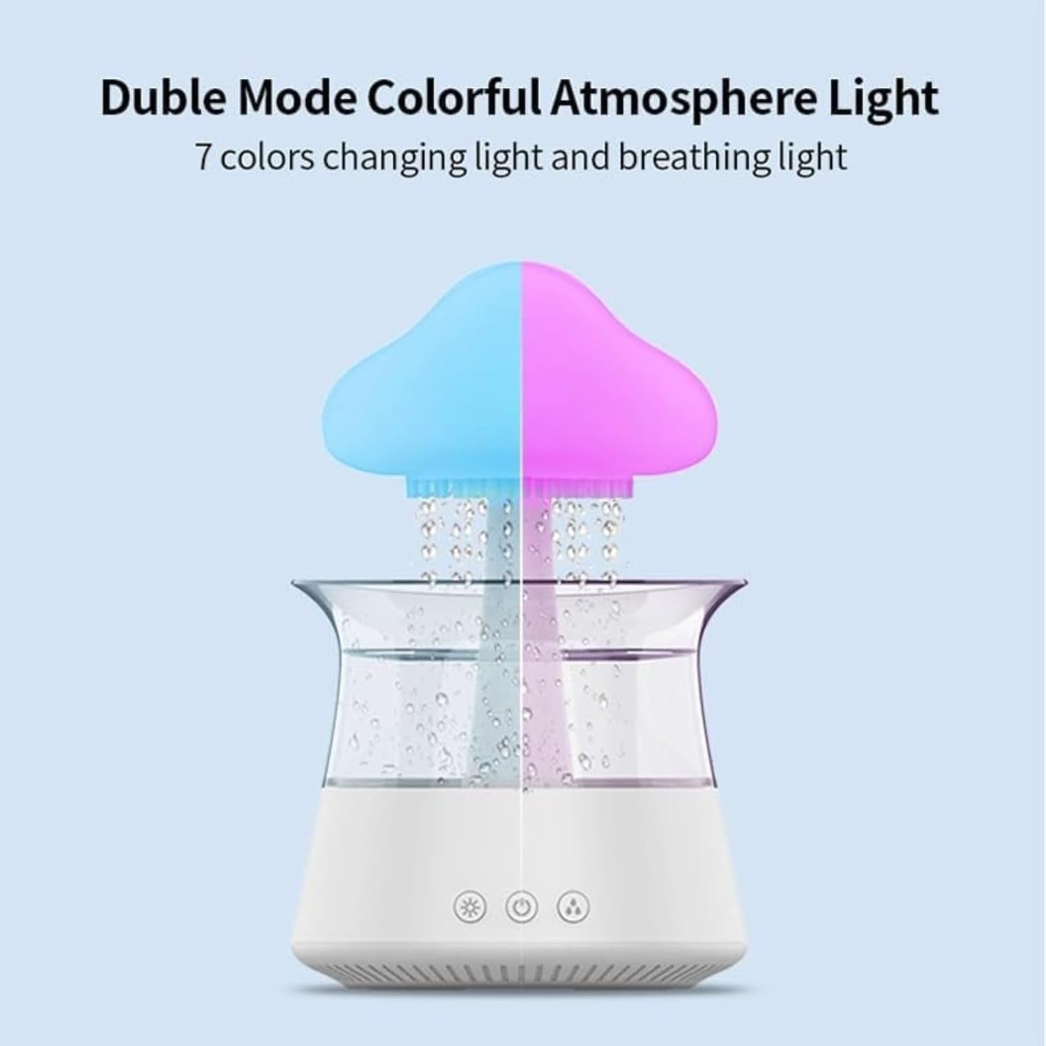 Rain Sound Humidifier for Sleep with Adjustable Volume & 5-Hour Timer