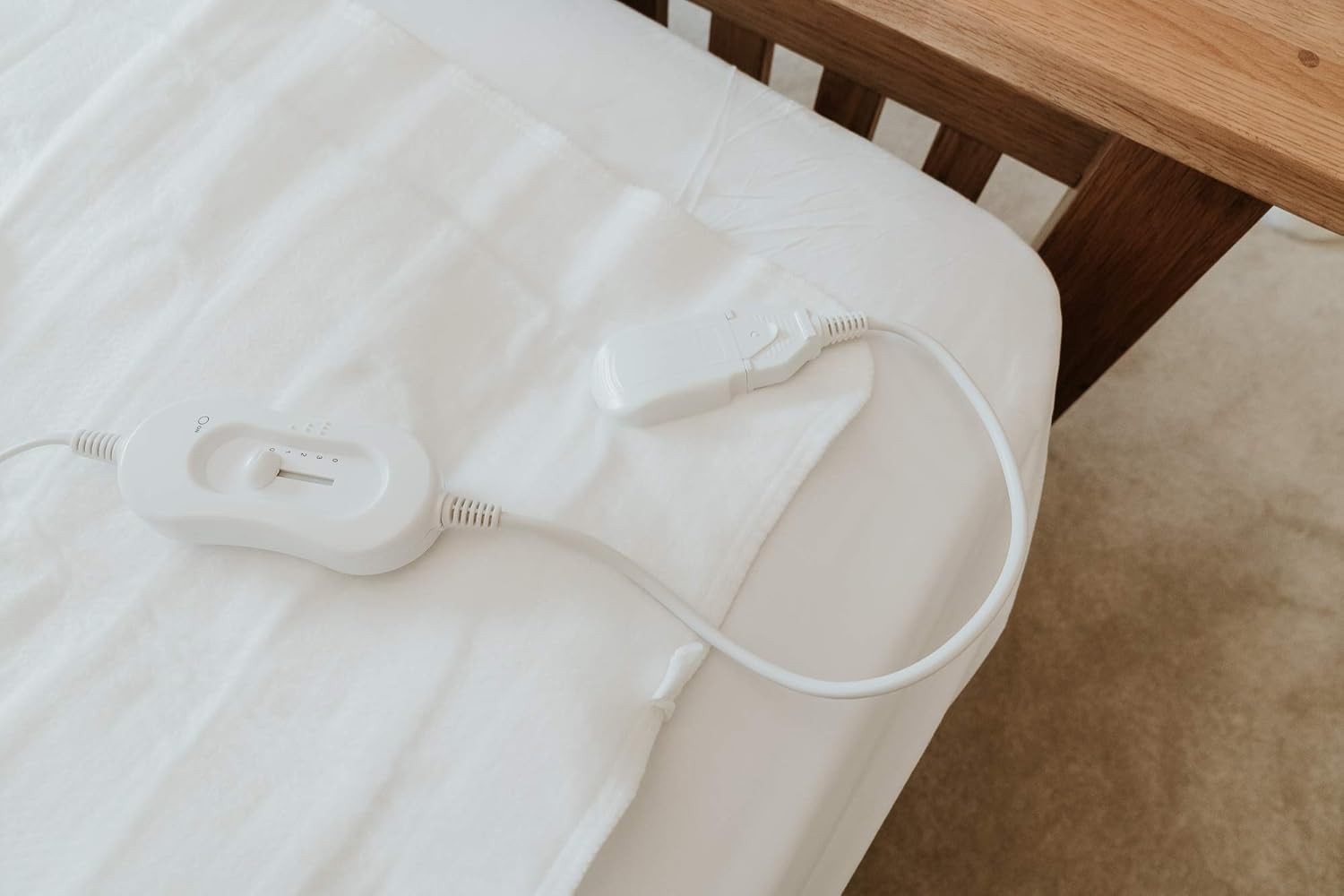 Electric Heated Blanket Super King Dual Control 3 Heat Settings Soft Polyester