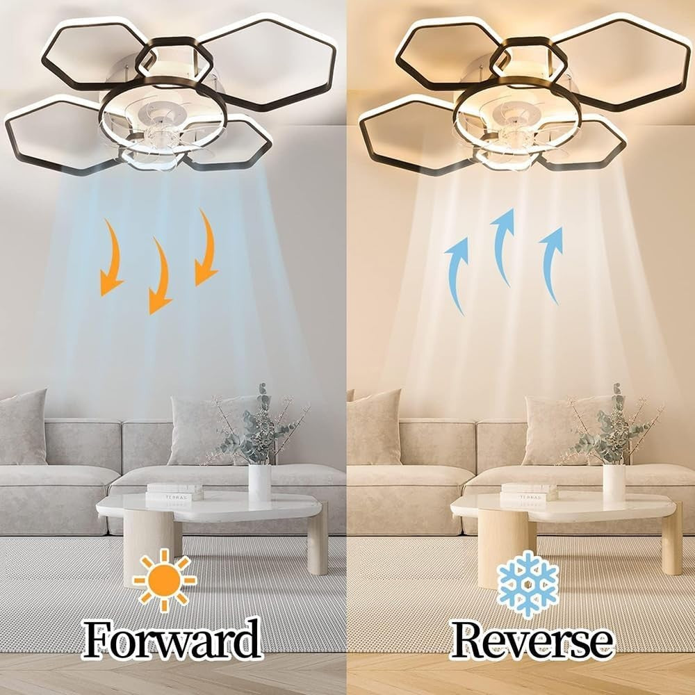Warmiehomy 103CM Ceiling Fan with Lights, 6-Speed, Dimmable LED, Remote & App