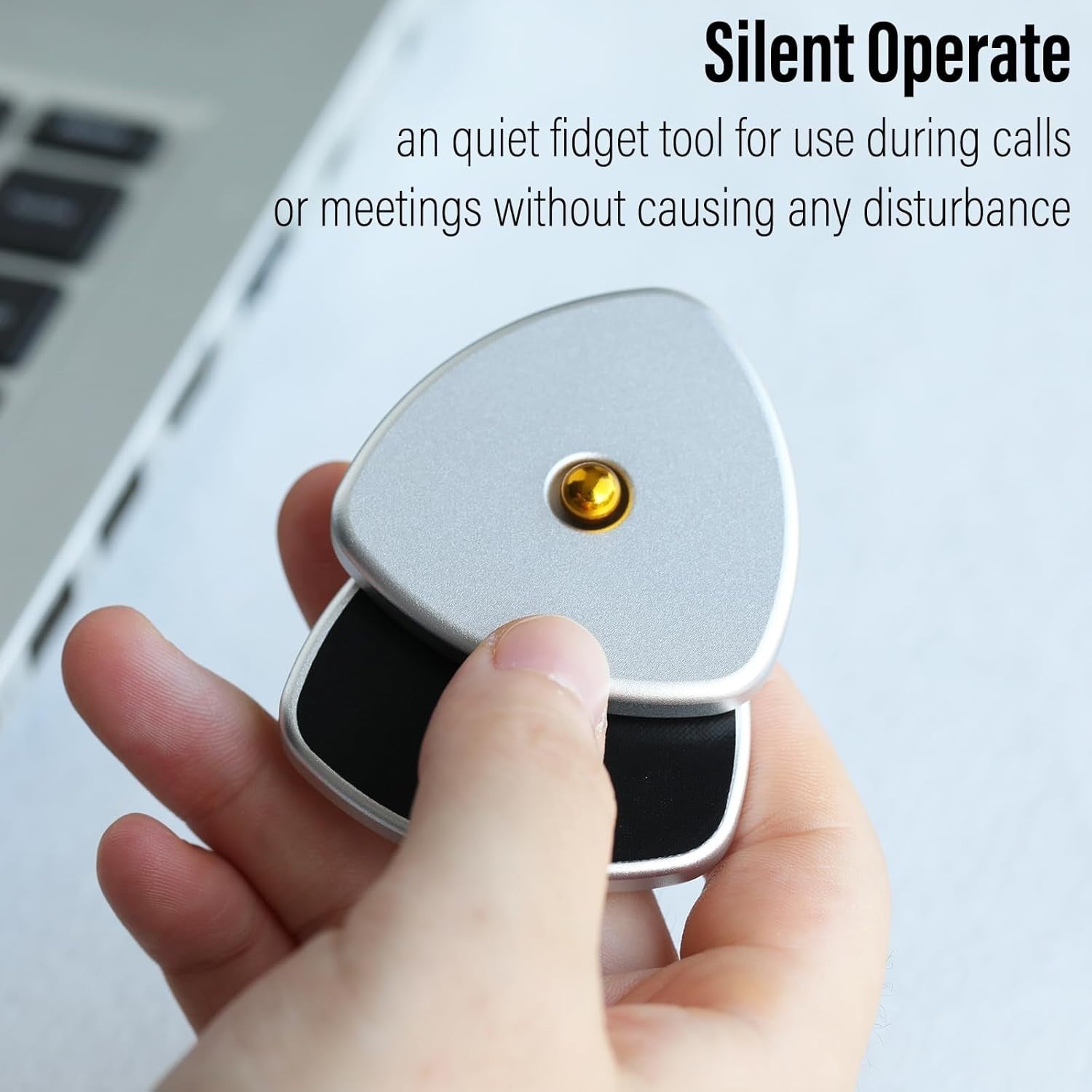 Silver Triangle Magnetic Fidget Coin Slider Silent Clicker EDC