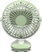 Mini USB Clip Fan 360° Rotating 3-Speed Quiet Table Desk Fan Rechargeable Green