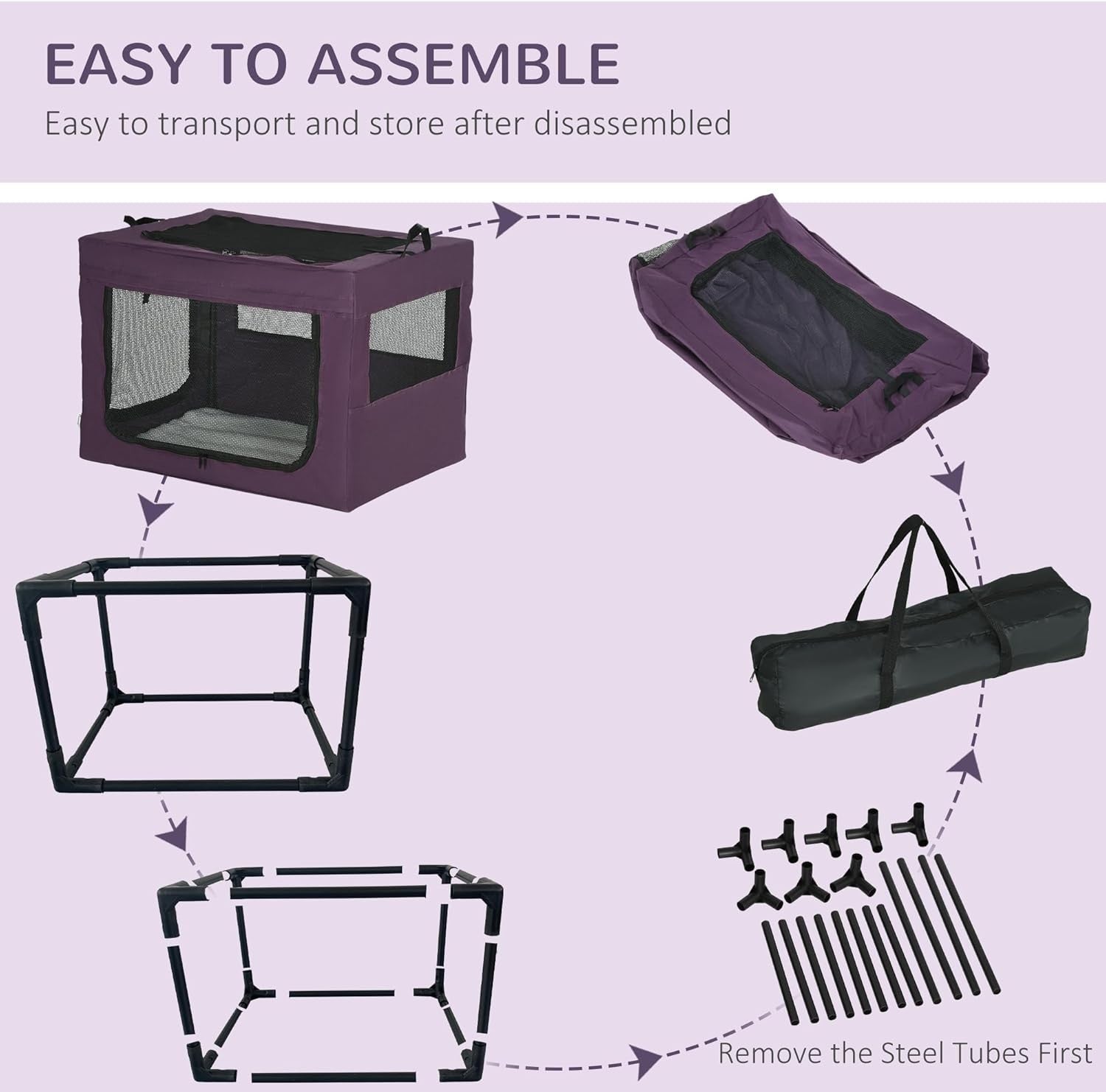 Soft Pet Carrier Crate with Cushion & Mesh Doors – Portable Travel Bag