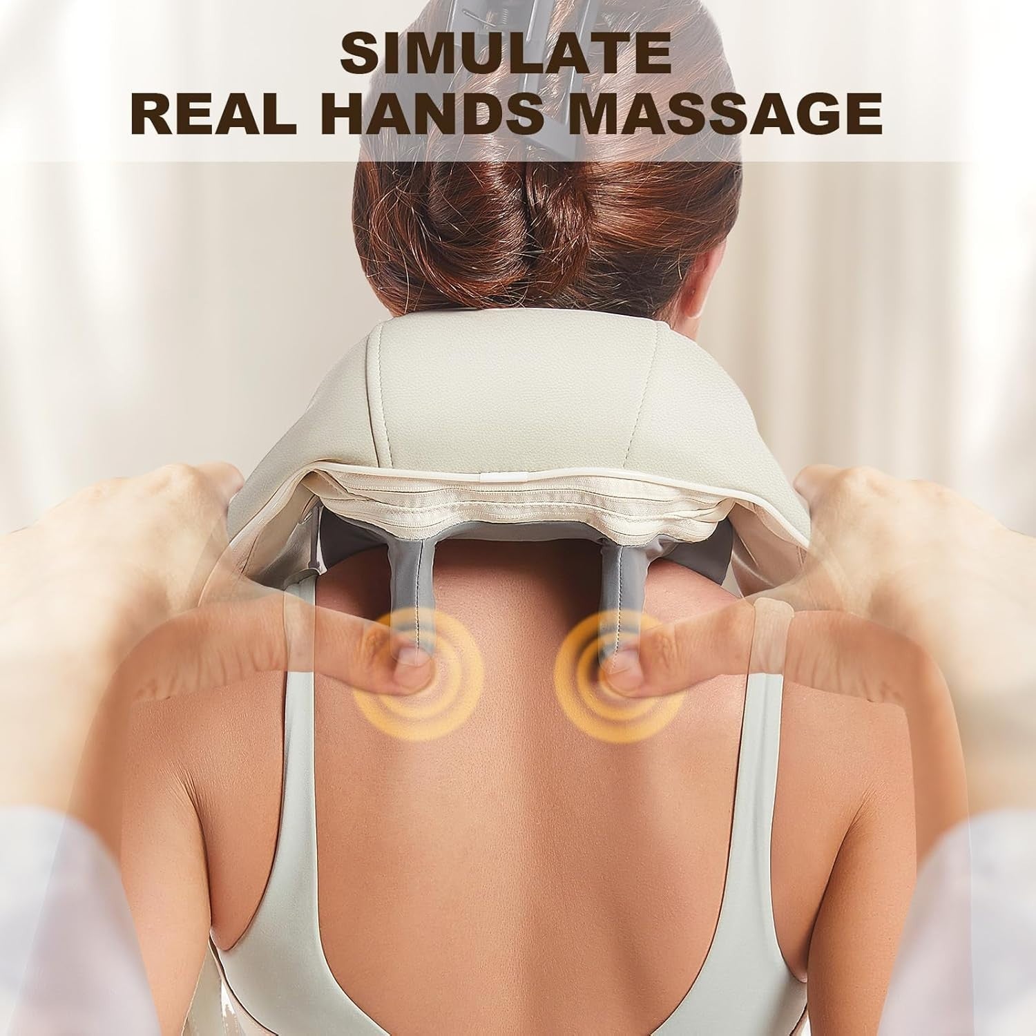 Heated Neck Shoulder Massager Deep Tissue Pain Relief Home Car Use