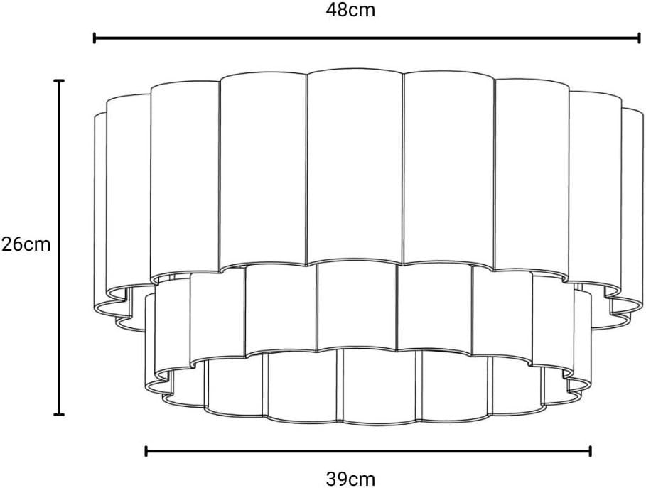 Cream Scalloped Drum Lampshade 48cm Large Ceiling Pendant Modern Light