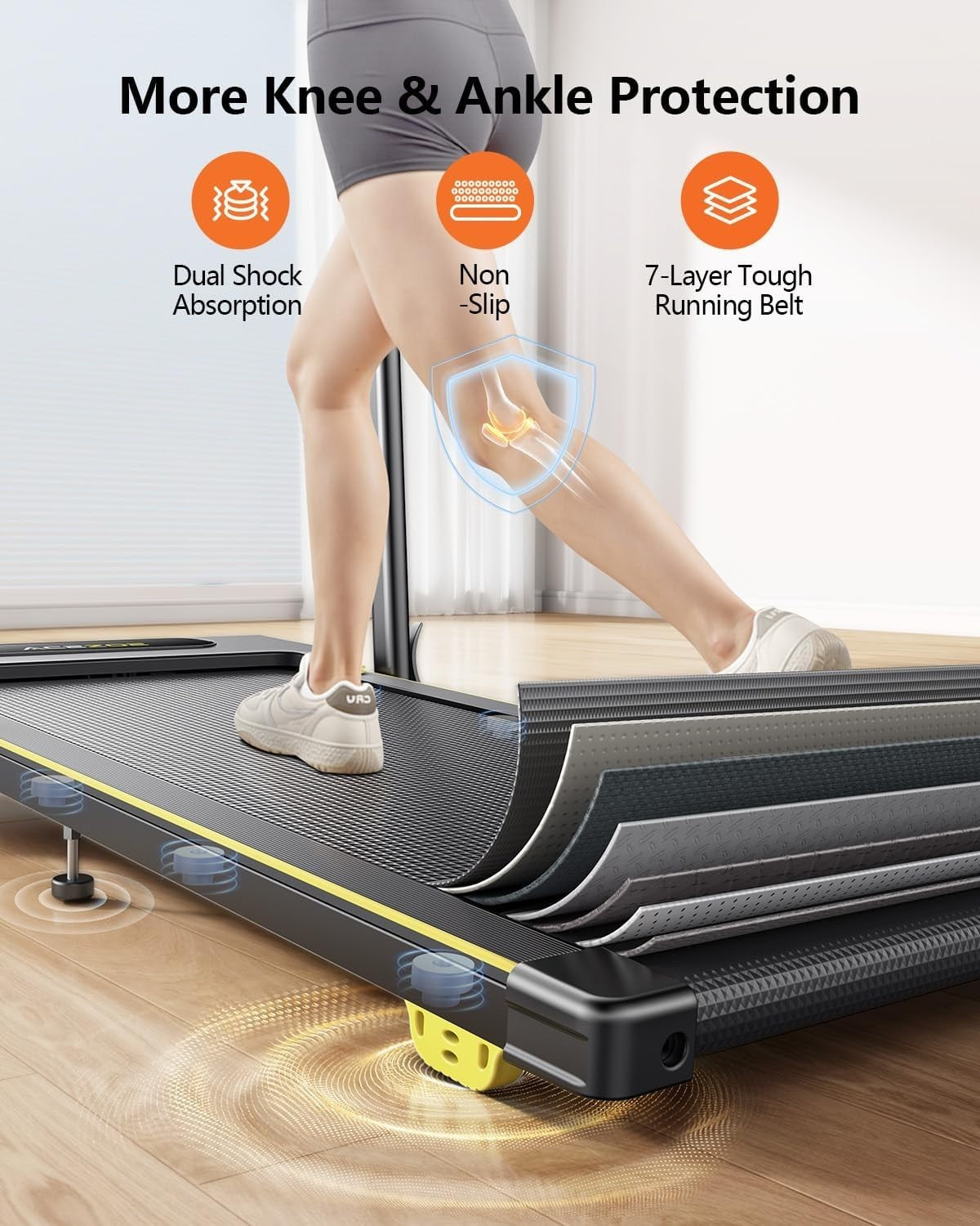 Foldable Treadmill Walking Pad 12KM/H Incline Home Office Fitness Gym