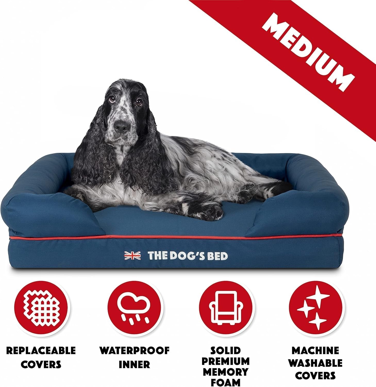 Orthopedic Memory Foam Dog Bed Medium Washable 77x60cm