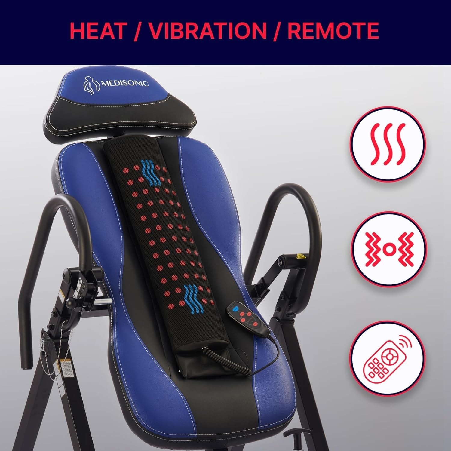 Adjustable Inversion Table with Heat & Vibration Massage Pad, 300lb