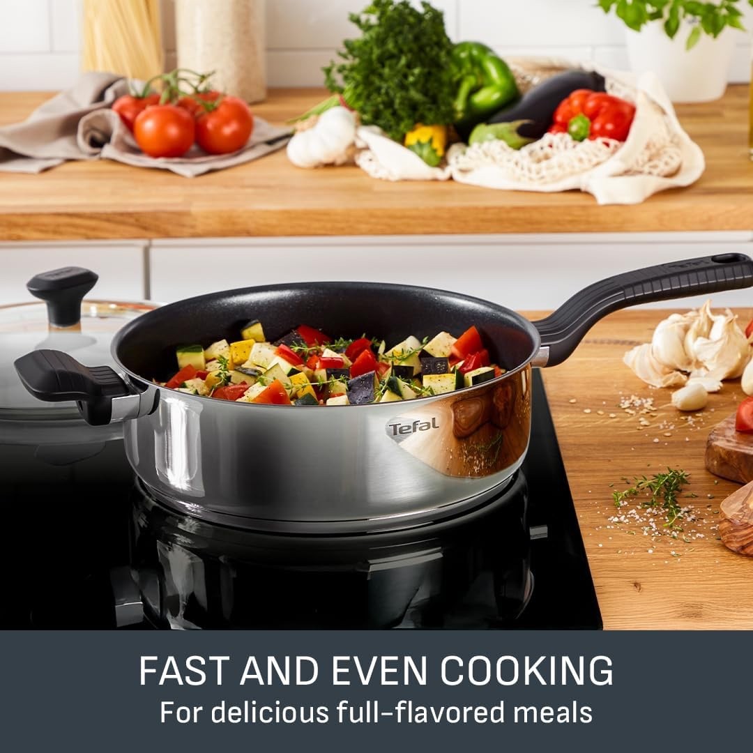 5pcs Stainless Steel Pots & Pans Set Induction Compatible Non-Stick Cookware